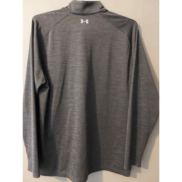 Men's Under Armour 1/4 Zip  Pullover, Gray & Black Stripe Size 2XL - Picture 5 of 6